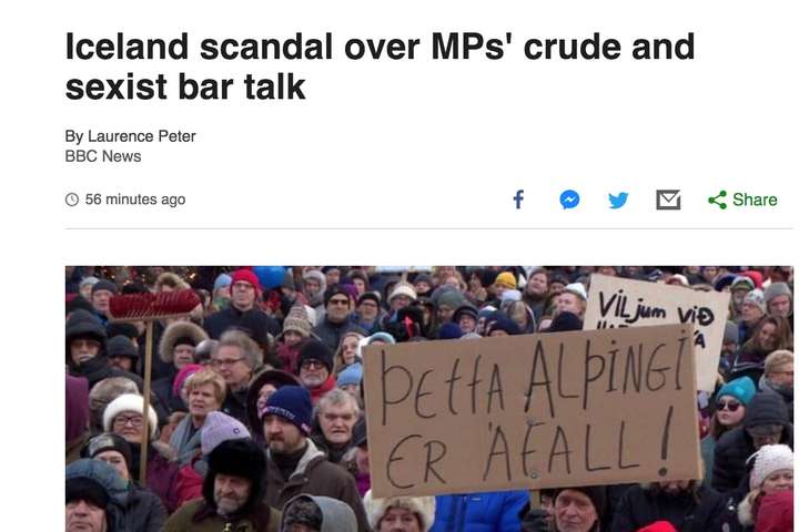 BBC fjallar um „klámfengið karlrembuspjall“ íslenskra þingmanna