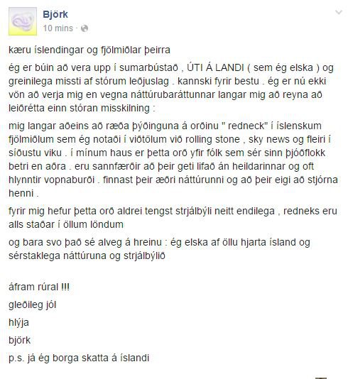 Björk á Facebook